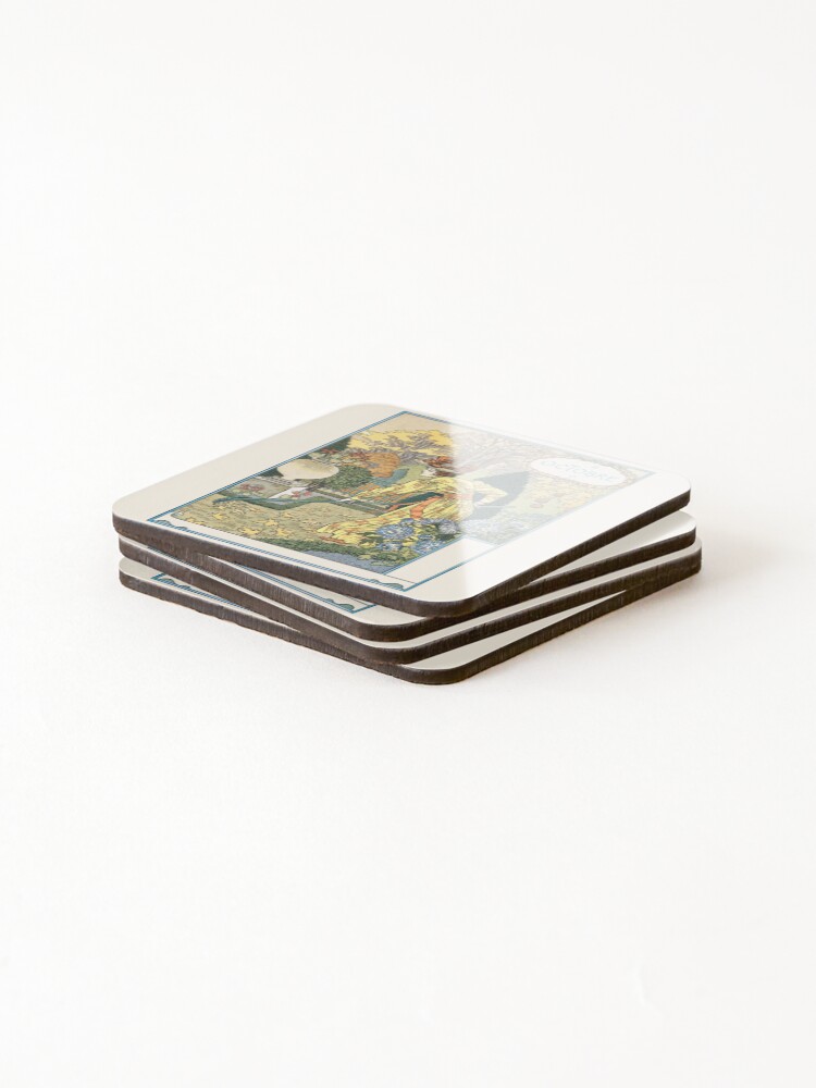 Alternate view of Octobre Eugene Grasset La Belle Jardiniere Coasters (Set of 4)