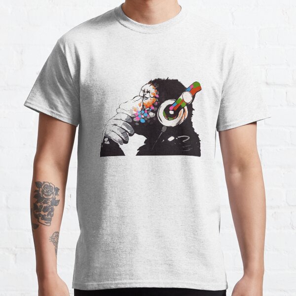 BANKSY DJ Monkey Thinker Classic T-Shirt