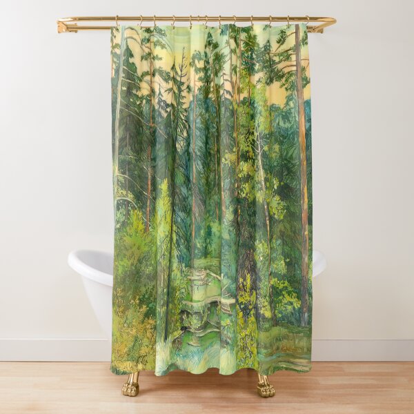 Forest painting watercolor Shower Curtain