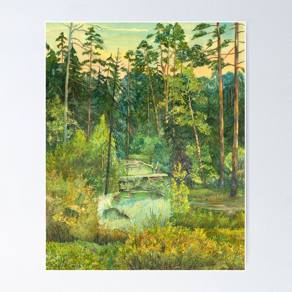 Item preview, Forest painting  watercolor    designed and sold by SVETLANA ZOLOTAREVA.