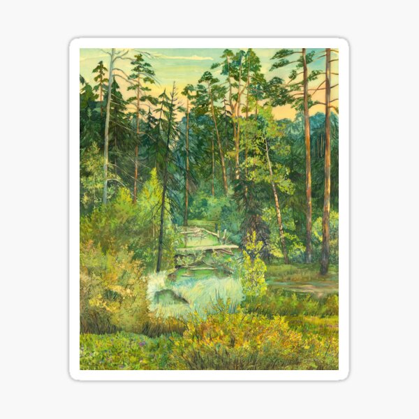 Forest painting watercolor Sticker