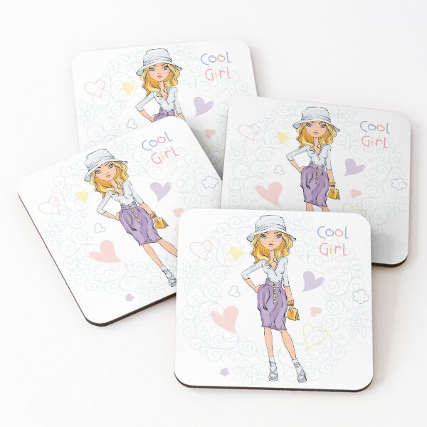 Item preview, Cute beautiful girl in a skirt and hat designed and sold by kavalenkavart.
