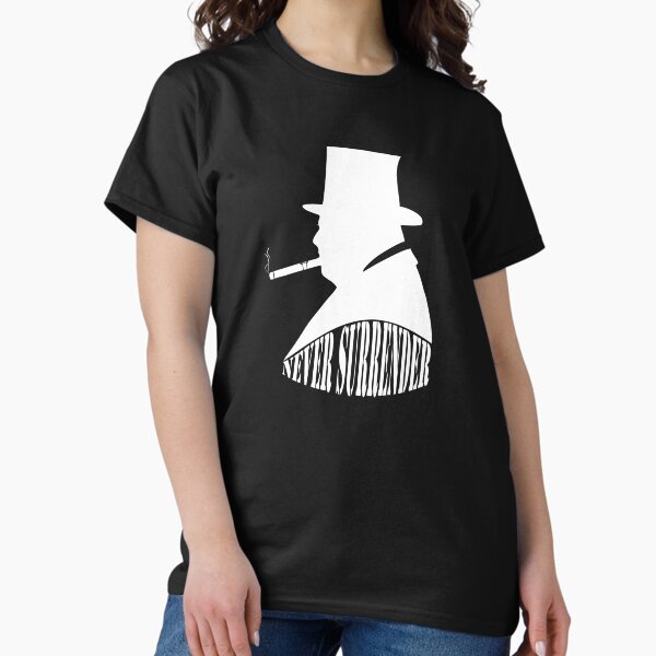 Vista previa del artículo con la obra «Cita "Nunca te rindas" de Winston Churchill», diseñado y vendido por BigTime.