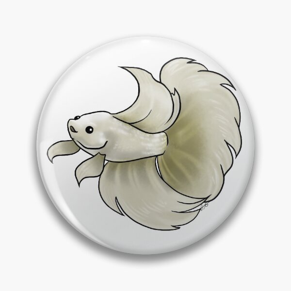 Item preview, White Betta Fish designed and sold by Jennifer Stolzer.