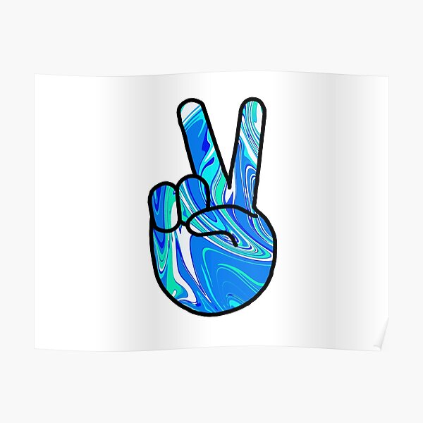 Blue Tie Dyed Peace Sign Poster By Riley11 Redbubble 