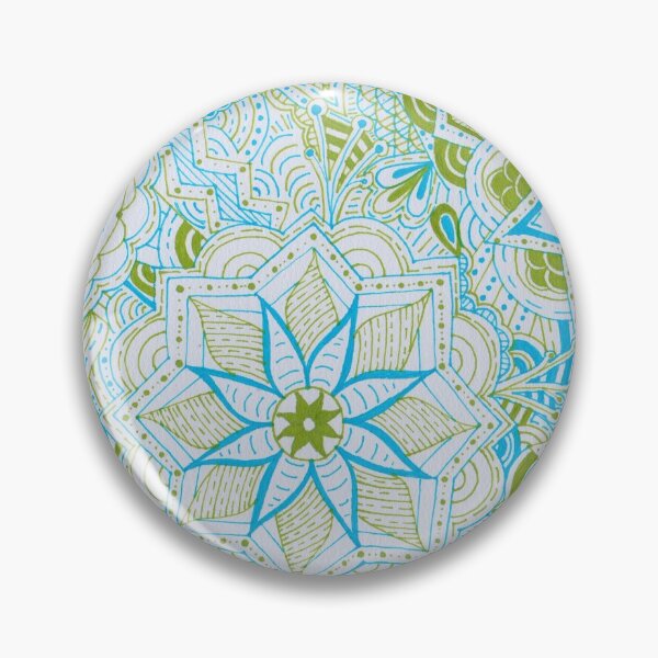 Item preview, Leafy Green & Light Blue Mandala Improvisation designed and sold by MarisaGoncalves.