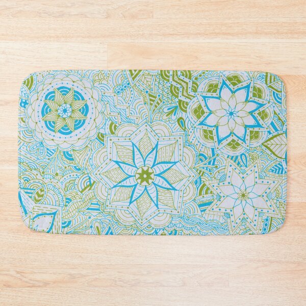 Item preview, Leafy Green & Light Blue Mandala Improvisation designed and sold by MarisaGoncalves.