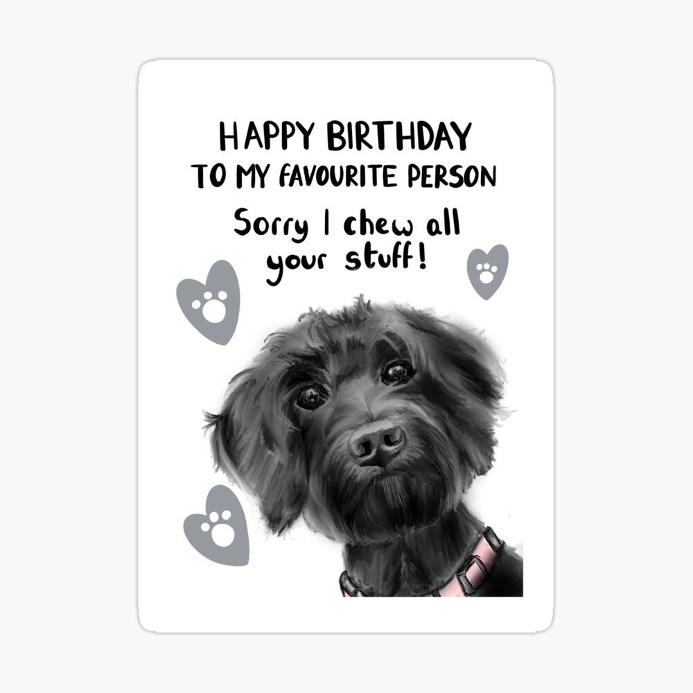 Happy birthday from the dog card, gift, funny, cute\