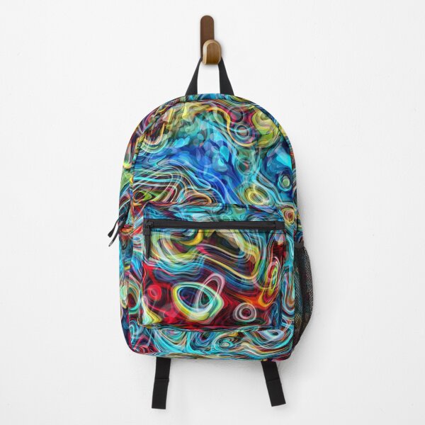 Item preview, Hip Turquoise Blue Red Lime Green Waves Art Pattern designed and sold by LC Graphic Design Studio.