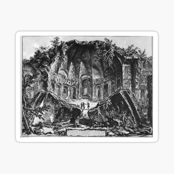 Giovanni Battista Piranesi, 18th century etching, Vedute di Roma Sticker