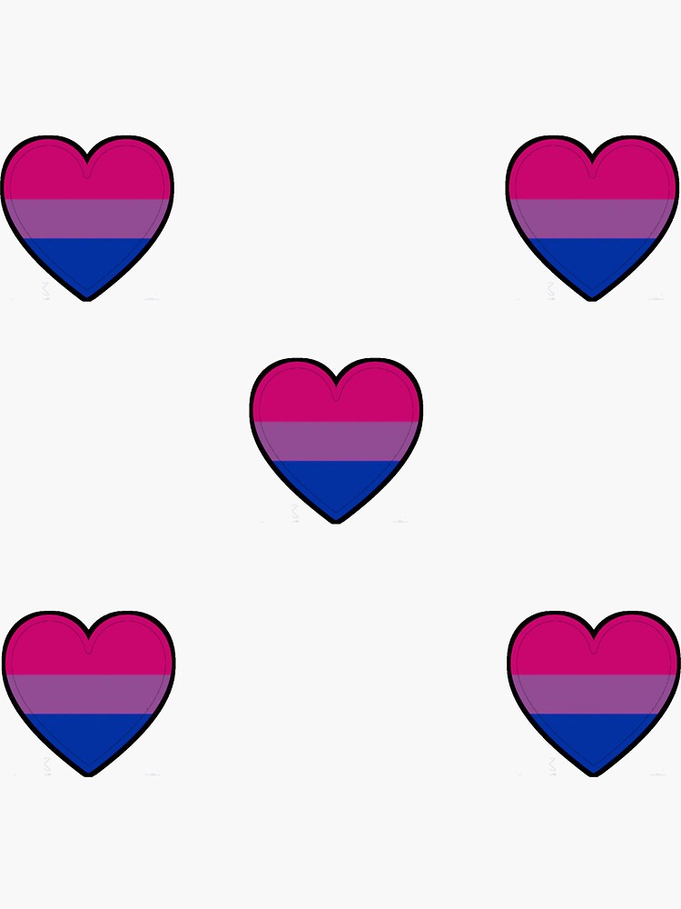 Small Hearts Bisexual Pride Flag Sticker By The Baking Ots Redbubble