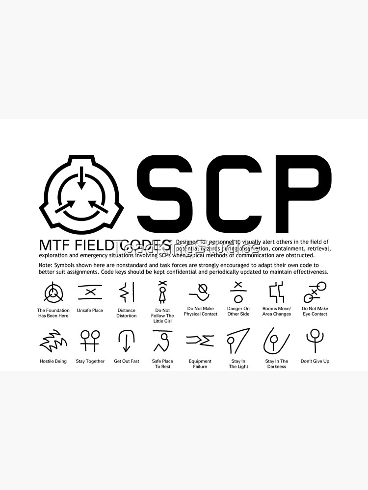 SCP MTF Field Codes by ToadKing07 | Art Board Print