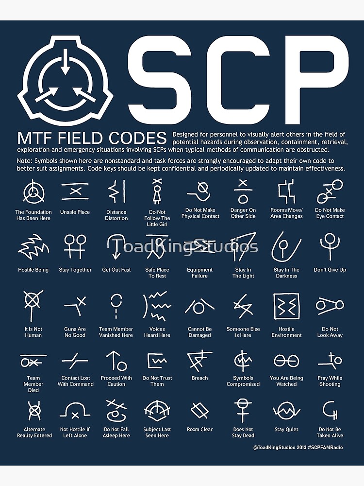 SCP MTF Field Codes by ToadKing07 | Postcard
