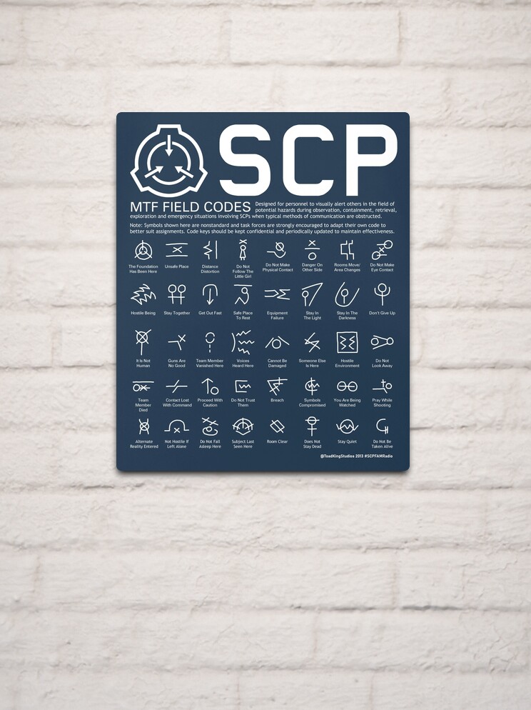 SCP MTF Field Codes by ToadKing07 Poster