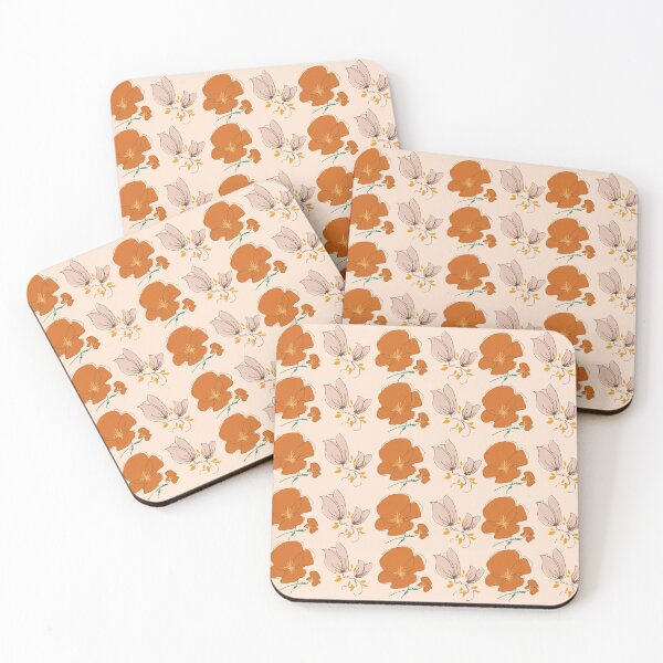 Item preview, Orange and Beige Floral Design  designed and sold by Easy Breezy.