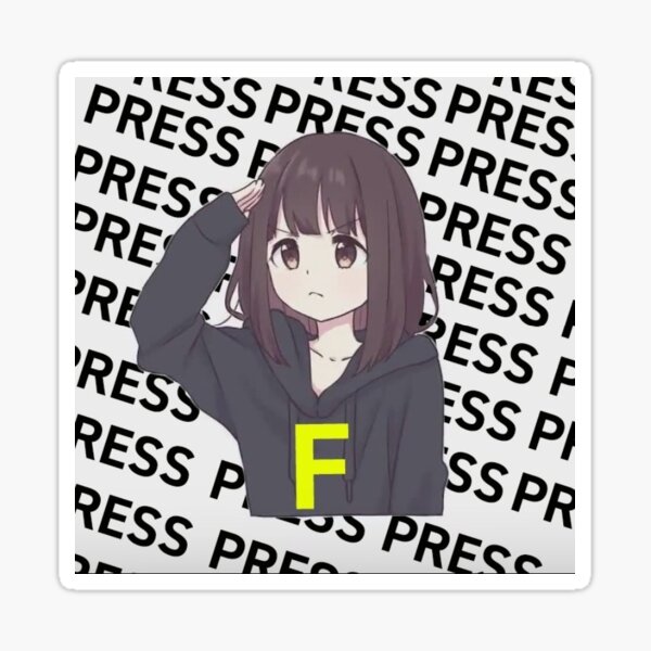 Press F Sticker for Sale by kasuluaa