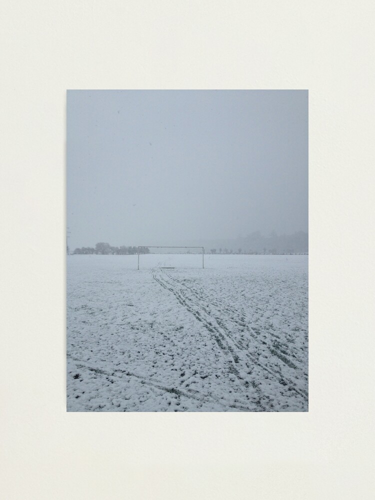 Alternate view of Football pitch. Snow Photographic Print