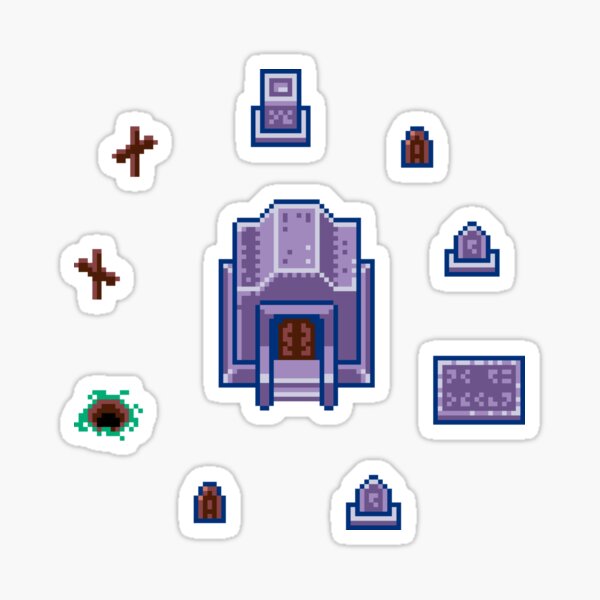 Halloween Pixel Graveyard Set Sticker