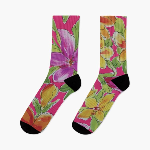 Item preview, Hawaiian Flowers on Pink Ground designed and sold by Leslie Rogers Todder.