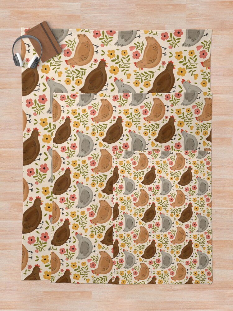 Alternate view of Springtime Chickens Throw Blanket