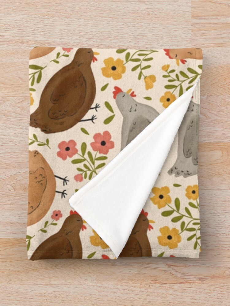 Alternate view of Springtime Chickens Throw Blanket