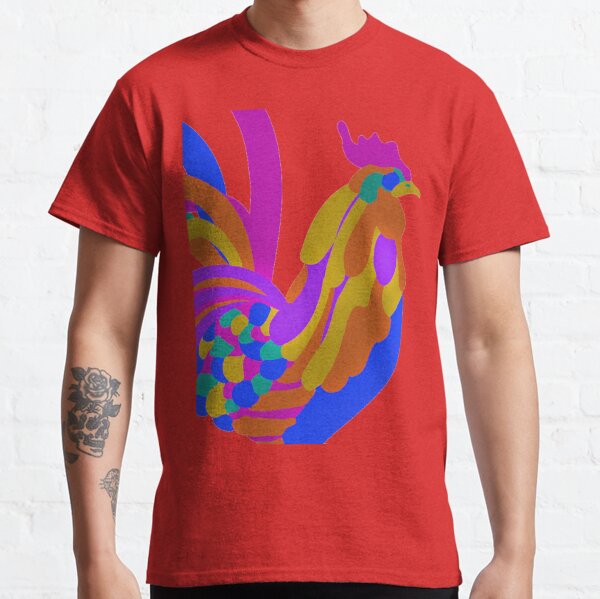 Colorful Abstract Rooster Classic T-Shirt