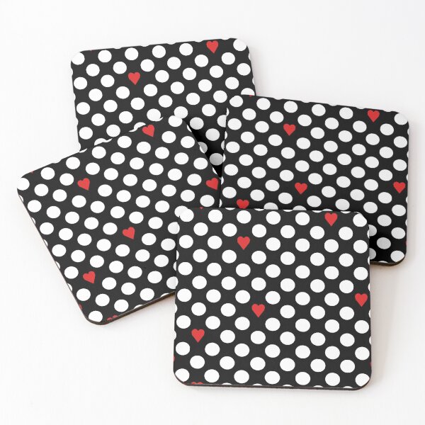 Item preview, Vibrant White Polka Dots and Random Hearts designed and sold by nickiki.
