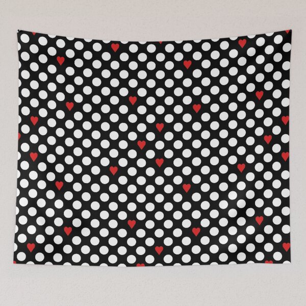 Item preview, Vibrant White Polka Dots and Random Hearts designed and sold by nickiki.