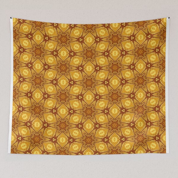 Item preview, Abstract gold geometric kaleidoscope pattern designed and sold by MindMirror.