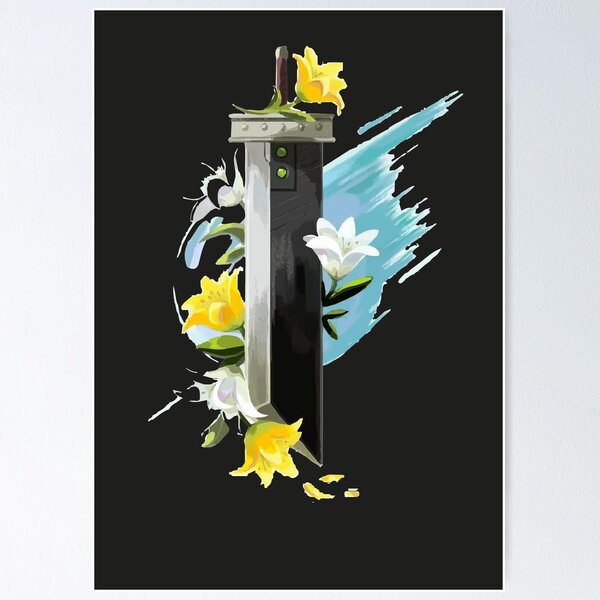 Item preview, Cloud Strife  - Final Fantasy VII - Buster Sword & yellow flower  designed and sold by Nccrypt.
