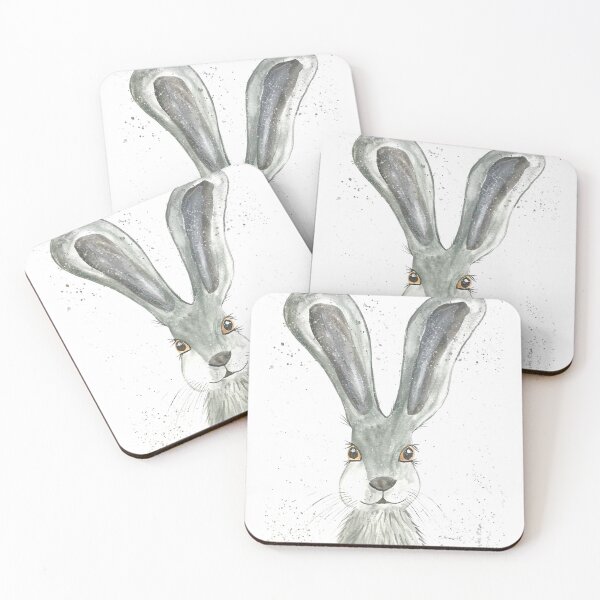 Item preview, Grey hare watercolour painting  designed and sold by Monika Howarth.
