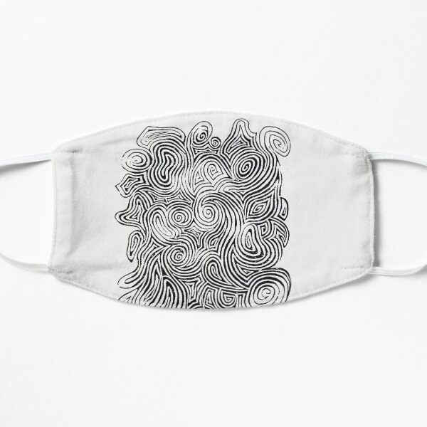 Psychedelic Optical Illusion Patterns - Jerry Garcia Face Zebra Stripes / Swirls Flat Mask