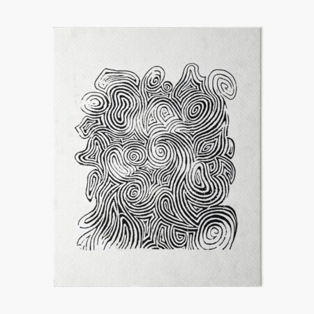 Psychedelic Optical Illusion Patterns - Jerry Garcia Face Zebra Stripes / Swirls Art Board Print
