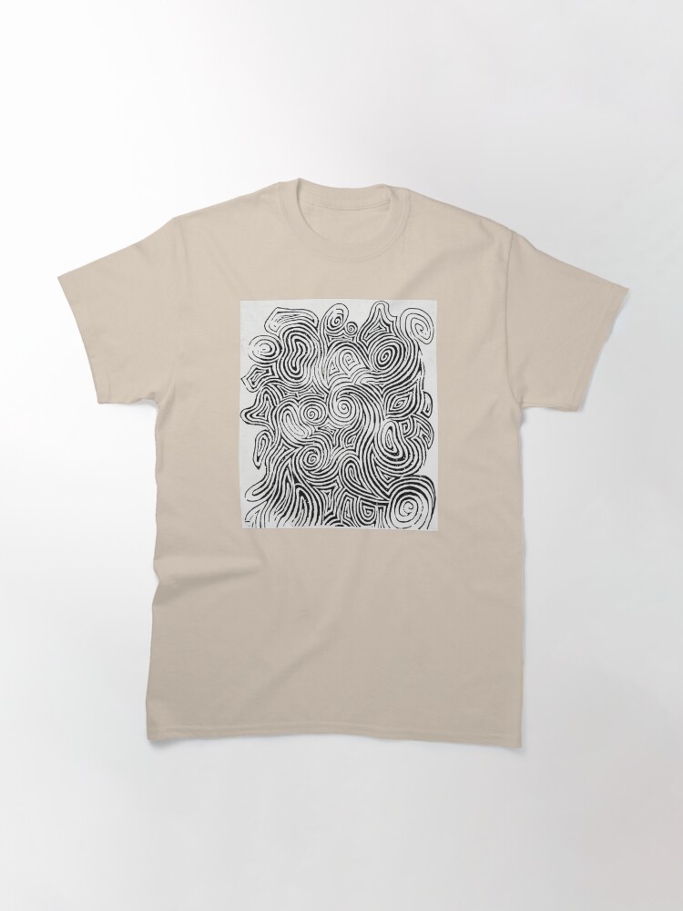 Alternate view of Psychedelic Optical Illusion Patterns - Jerry Garcia Face Zebra Stripes / Swirls Classic T-Shirt