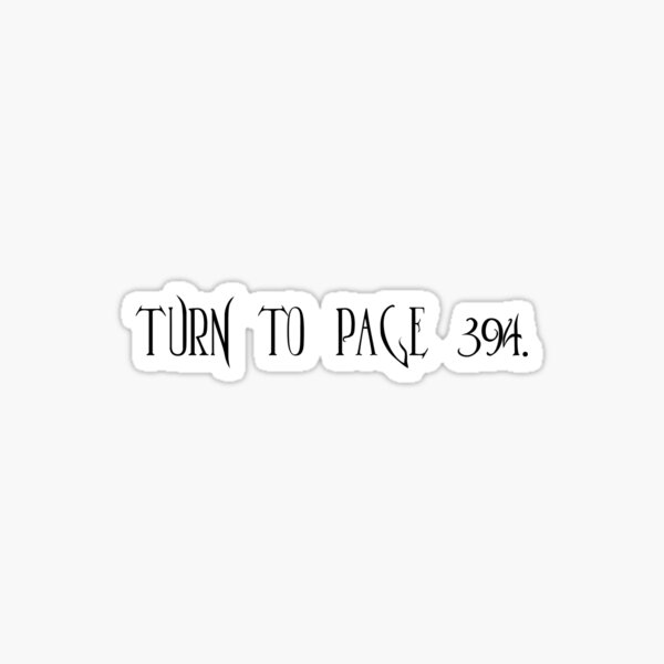 Turn to Page 394 Harry Potter Sticker - Vinyl Sticker, Reading