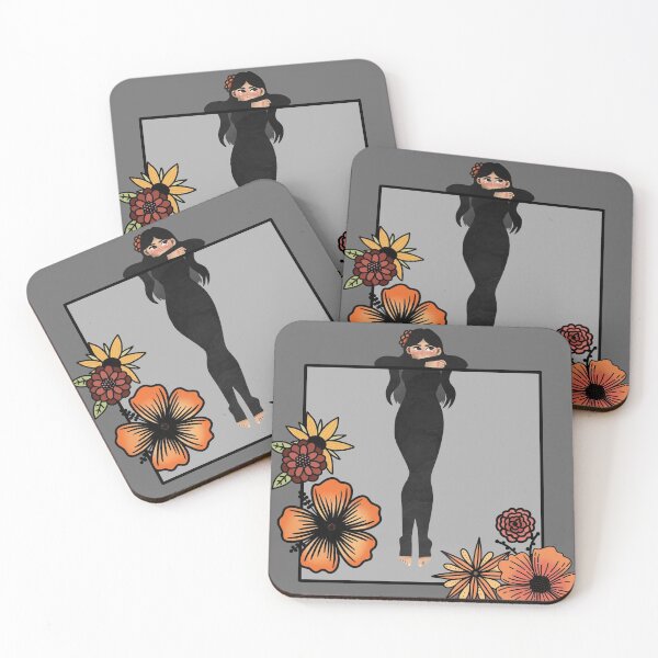 Item preview, Girl with a Square and Flowers designed and sold by brinaikekii.