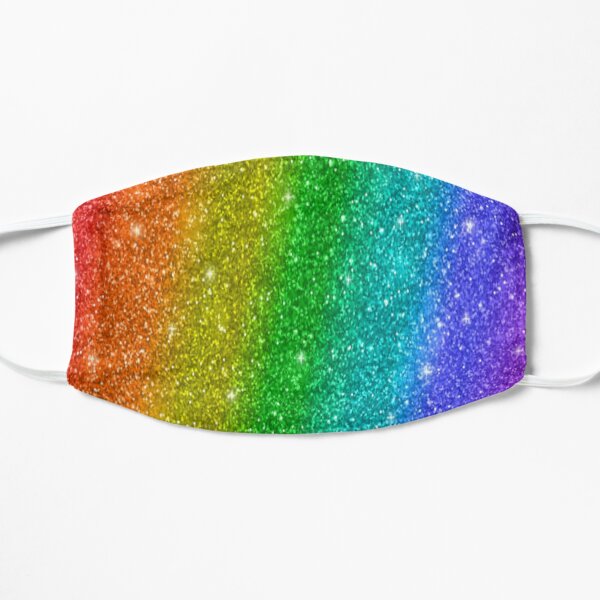 Glitter Rainbow Pride  Flat Mask