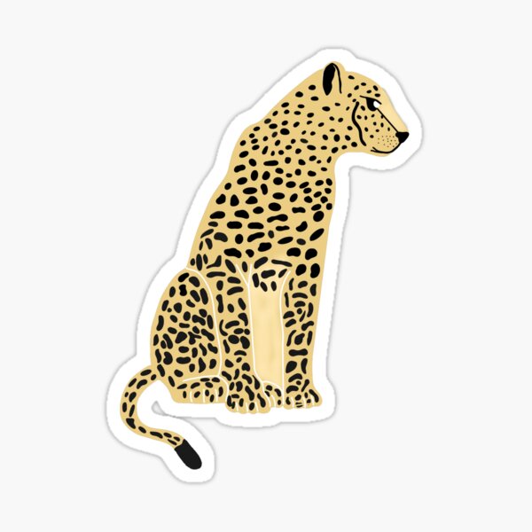 Sitting Leopard Sticker