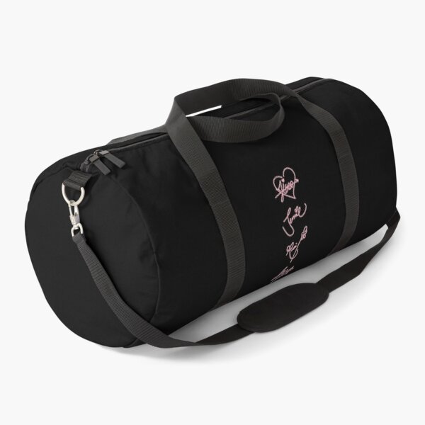 black pink duffle bag