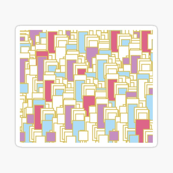 Pastel Gold Geometric Rectangular Background Sticker