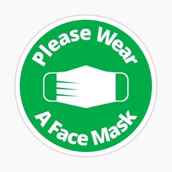 Item preview, Please Wear A Face mask - Rounded Sign, Green and White designed and sold by SocialShop.