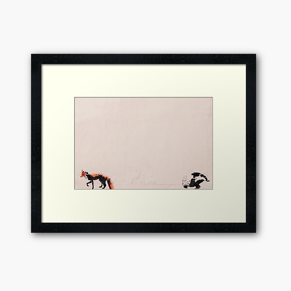 Fox and badger Framed Art Print