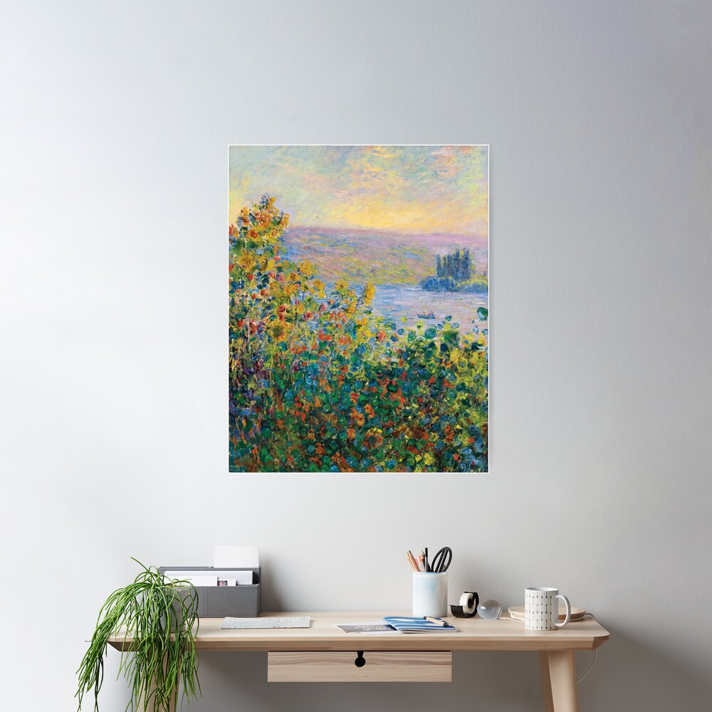 Claude Monet - Flower Beds at Vétheuil Poster
