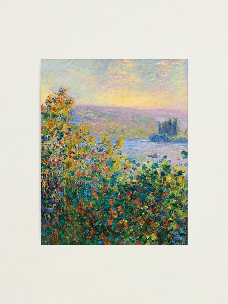 Thumbnail 2 of 3, Photographic Print, Claude Monet - Flower Beds at Vétheuil designed and sold by AbidingCharm.