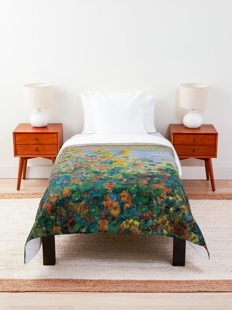 Thumbnail 3 of 6, Comforter, Claude Monet - Flower Beds at Vétheuil designed and sold by AbidingCharm.