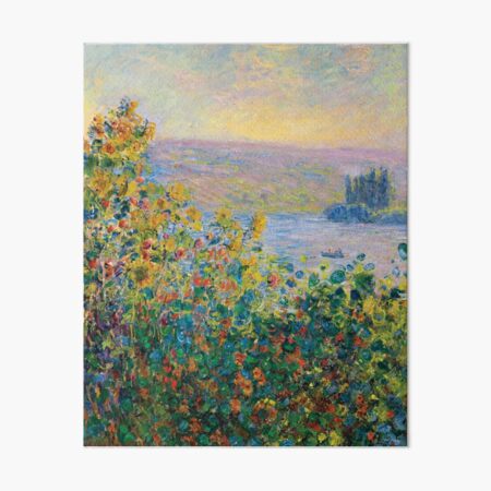 Claude Monet - Flower Beds at Vétheuil Art Board Print