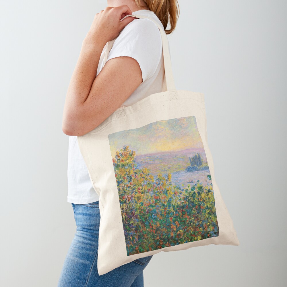 Claude Monet - Flower Beds at Vétheuil Tote Bag