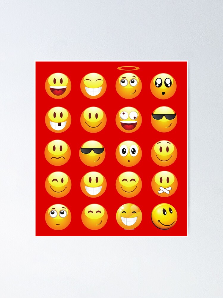 "red emojis" Poster by gossiprag Redbubble