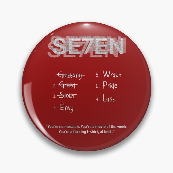 Item preview, Se7en directed by David Fincher with Brad Pitt and Morgan Freeman , 1995 designed and sold by cinemadnesshirt.