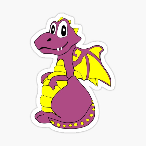 Purple Dragon. The Little friendly dragon that lives under your floor boards. Sticker